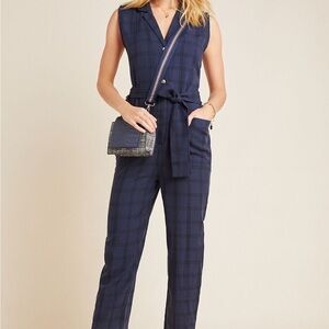 Anthropologie Brielle Plaid Jumpsuit